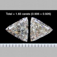 Triad Shaped Polished Diamond Pair for Sale
