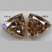 Curved Triad Shaped Polished Diamond Pair for Sale