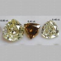 Curved Triad Shaped Polished Diamonds for Sale