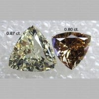 Curved Triad Shaped Polished Diamonds for Sale